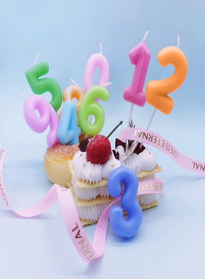 iNINGER Macaron Orange Number 2 Candles - Happy Birthday Candle for Cake, Cake Topper Decorations for Girl Women Pastel Sweet Birthday Party - Image 3